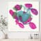 Designart - Fuchsia And Blue Scribble IV - Mid-Century Modern Canvas Wall Art